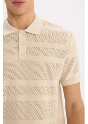 Defacto Standard Fit Polo Neck Knitwear Short Sleeve T-Shirt E3300Ax25Sm