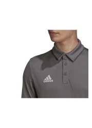 adidas تي شيرت بولو للرجال برقبة دائرية باللون الرمادي