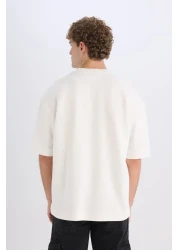 Defacto Loose Fit Crew Neck Short Sleeve Heavy Fabric Basic Plain T-Shirt B4844Ax25Sp