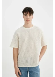 Defacto تي شيرت مريح ذو قصة مريحة ورقبة دائرية وأكمام قصيرة C2726ax24sm