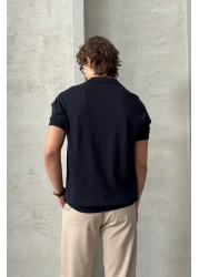 HYMAN تي شيرت تريكو بياقة بولو قطنية كبيرة الحجم للرجال