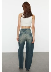  Collection بنطلون جينز فضفاض ذو خصر عادي أزرق داكن أكثر استدامة TWOAW25JE00140