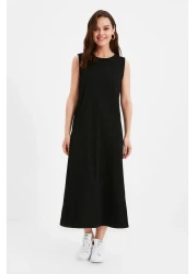  Modest فستان محبوك من القطن 100% باللونين الأسود والبيج الفاتح حزمة من قطعتين - TCTAW22UK0110