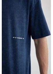 Defacto Boxy Fit Crew Neck Printed Short Sleeve T-Shirt C2138ax24sm