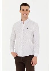 U.S. Polo Assn. قميص رجالي بأكمام طويلة باللون العنابي ملابس ARINE