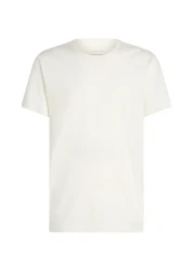 Calvin Klein تي شيرت رجالي أبيض منقوش بشعار واحد