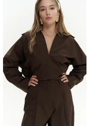 Mai Blenham Brown Shirt Pants Set