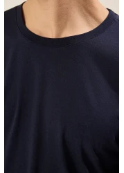  Collection تي شيرت أزرق داكن بأكمام قصيرة ورقبة دائرية - مقاس عادي TMNSS22TS0271