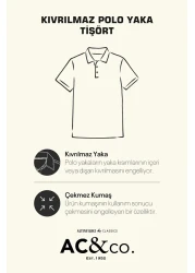 AC&Co / Altınyıldız Classics Men's Slim Fit Polo Collar T-Shirt Set of 3 - Black, White, Navy Blue, Non-Shrink Cotton