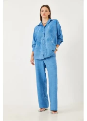 Bianco Lucci Women's Süzene Embroidered Top and Bottom Set 60551003