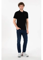 U.S. Polo Assn. Men's Slim Fit Polo Neck Black Basic T-Shirt 50305929 -Vr046