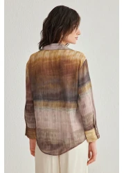  Collection Multicolor Color Transition Chiffon Fabric Regula Regular Fit Woven Shirt Twoss25Go00037