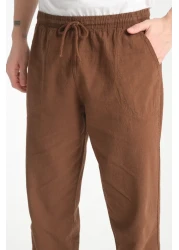 Klothy Kety Men's Comfortable Linen Look Trousers