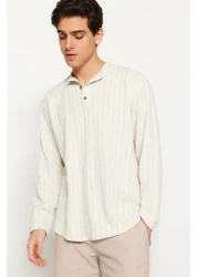  Collection Ecru Relaxed Fit Linen Content Shirt TMNSS23GO00121