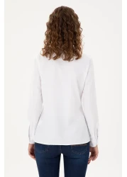 U.S. Polo Assn. Women's White Long Sleeve Basic Shirt 50295704 -Vr013