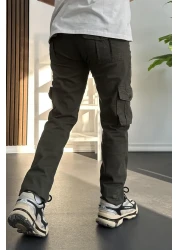 Edwox Green Men's Cargo Pants with Pockets, Regular Fit Edw232