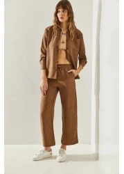 Bianco Lucci Women's Upper and Lower Set - Elastic Waist Pants60111075