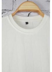  Collection Crew Neck White Cotton T-Shirt - Regular Fit Tmnss25Ts00062