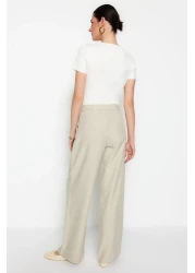  Collection بنطال مطوي بأرجل واسعة بلون المنك - TWOAW22PL0475