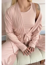 Pijamaevi Powder Dublin Women's Pajama Set with Dressing Gown