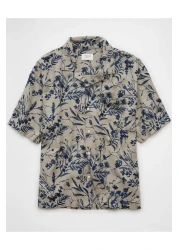 American Eagle Ae Poolside Striped Button-up Shirt