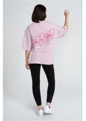 Kyron تي شيرت نسائي قطني مطبوع بأكمام منخفضة - خيارات ألوان مختلفة