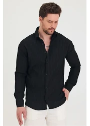 COOL TARZ قميص رجالي بأكمام طويلة وقصة ضيقة ومفصلة ذاتية الخط