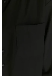  Collection Black Single Pocket Boyfriend/Wide Fit Cotton Woven Shirt TWOAW20GO0115