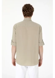 U.S. Polo Assn. Men's Khaki Long Sleeve Basic Shirt 50297868 -Vr027