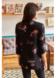 Olalook Women's Black Pastel Floral Shirt GML-19000411