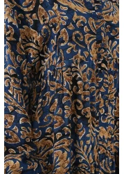 Bigdart 2423 Authentic Patterned Hijab Dress - Navy Blue 11