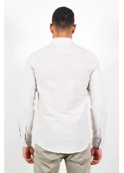 Manche قميص كتان رجالي مطرز بالأحجار - Mes116488-01