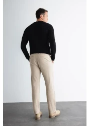 Defacto بنطال تشينو قماش بقصة عادية 4 جيوب قطن مرن مستقيم الساق C9440ax24au