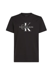 Calvin Klein Calvin Klein Men Black Disrupted Outline Mo Short Sleeve T-Shirt