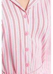  Collection 100% Cotton Pink Striped Shirt and Pants Sleepwear Set - THMAW24PT00144