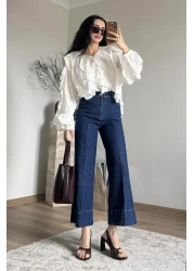 KADRİYE BAŞTÜRK Double Leg Jeans Dark Blue