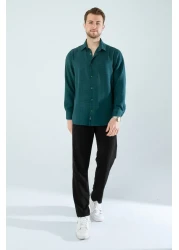 YXC Trend Maker Men's Nefti Color Comfortable Fit Cotton Linen Shirt (Product Is Wide Cut)