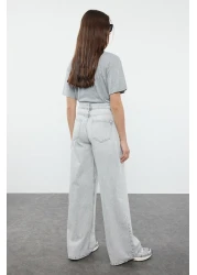  Collection Gray High Waist Extra Wide Leg Wide Leg Palazzo Jeans Twoaw25Je00102