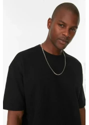  Collection Black Oversize Short Sleeve Basic T-Shirt Tmnss22Ts00049