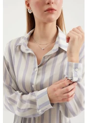 Bigdart 3964 Model - Light and Flowy Satin Shirt, F.Gray