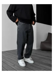 BYBASICMAN أنثراسايت مغسول فضفاض جان Dp-ke