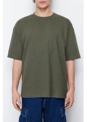  Collection Oversize Khaki T-Shirt Short Sleeve Basic Model Tmnss22Ts00049