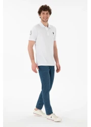 U.S. Polo Assn. Men's Slim Fit Polo Neck White Basic T-Shirt 50305929 -Vr013