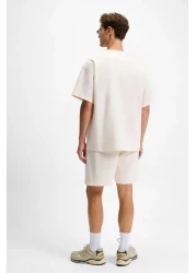 GRIMELANGE Donyel Men's Crew Neck Short Sleeve Regular Ecru T-Shirt