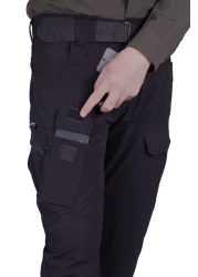 Nikbin Tactical Pants - Flexible, Lightweight, Lycra Cargo Pocket (Summer - Black)