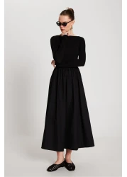 minaaise فستان نسائي محبوك ومنسوج باللون الأسود 29155