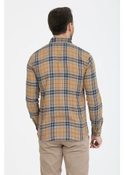 Klothy قميص رجالي بأكمام طويلة وجيب واحد بقصة ضيقة 2559