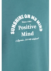  Collection تي شيرت قطني سميك كبير الحجم/قصة واسعة ورقبة دائرية وأكمام قصيرة مطبوع عليه نص TMNSS23TS00083