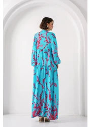 Bigdart فستان أزرق ثلجي 2423 منقوش أصلي