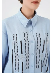 Bigdart Patterned Tunic Trousers Double Suit 6720 - Blue